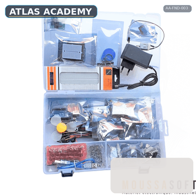 Brand-free studio visualization of Arduino Uno Complete 70-in-1 Kit