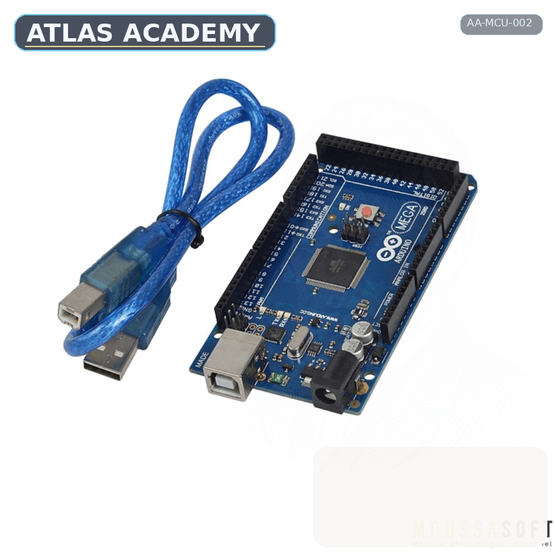 Brand-free studio visualization of Arduino Mega 2560 Rev3
