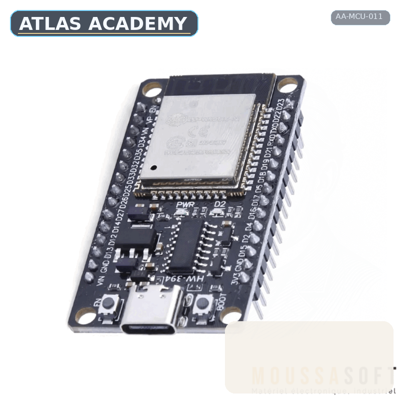 Brand-free studio visualization of ESP32 Type-C Development Board