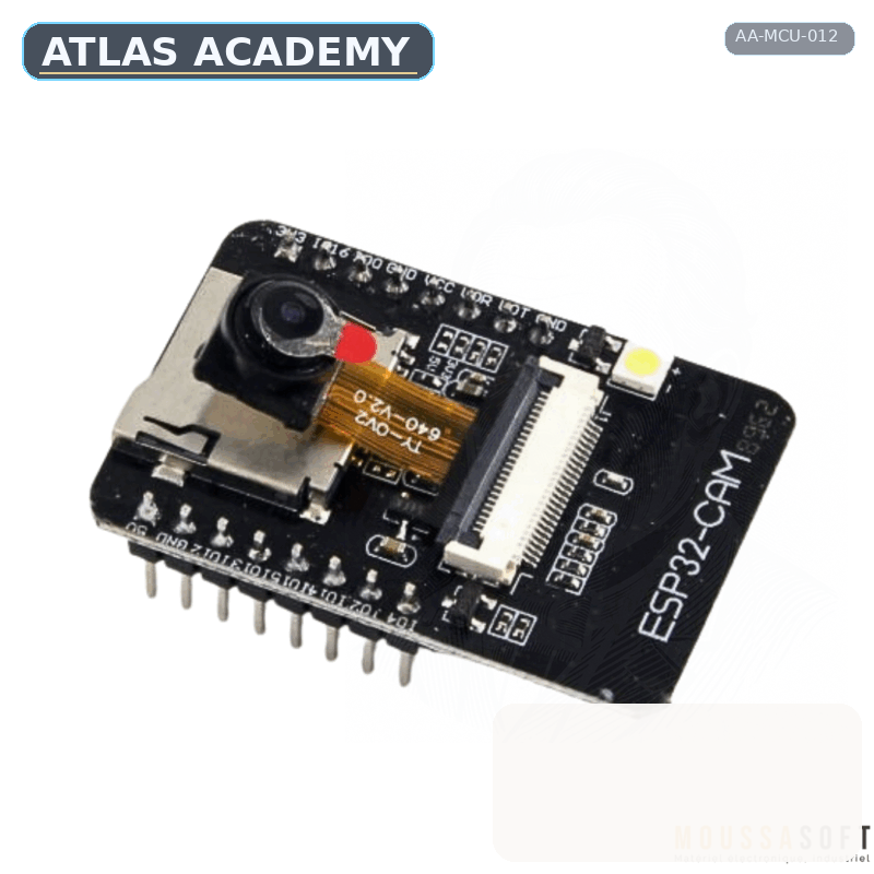 Brand-free studio visualization of ESP32-CAM with OV2640