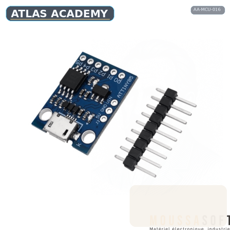 Brand-free studio visualization of ATtiny85 USB Development Board