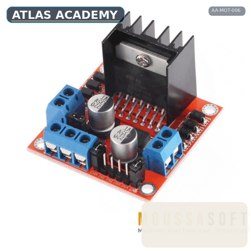 Brand-free studio visualization of L298N Dual H-Bridge Module