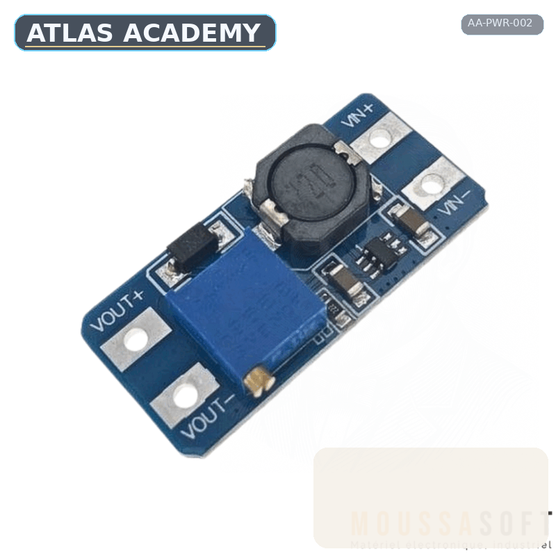Brand-free studio visualization of MT3608 Adjustable Boost Converter