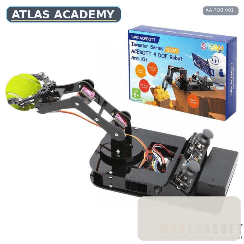 Brand-free studio visualization of ESP32 Programmable Robotic Arm