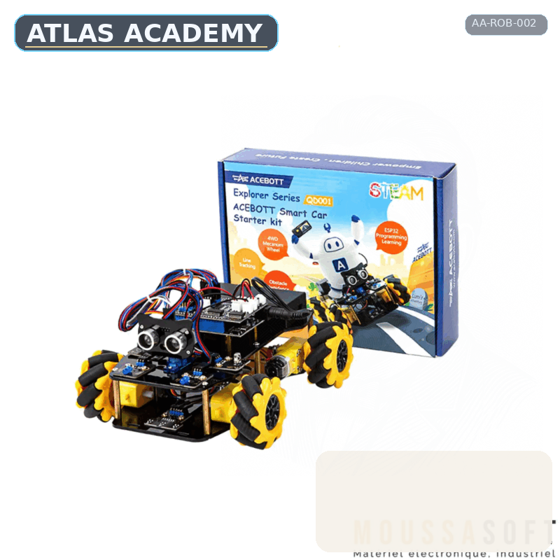 Brand-free studio visualization of ESP32 4WD Mecanum Robot Car