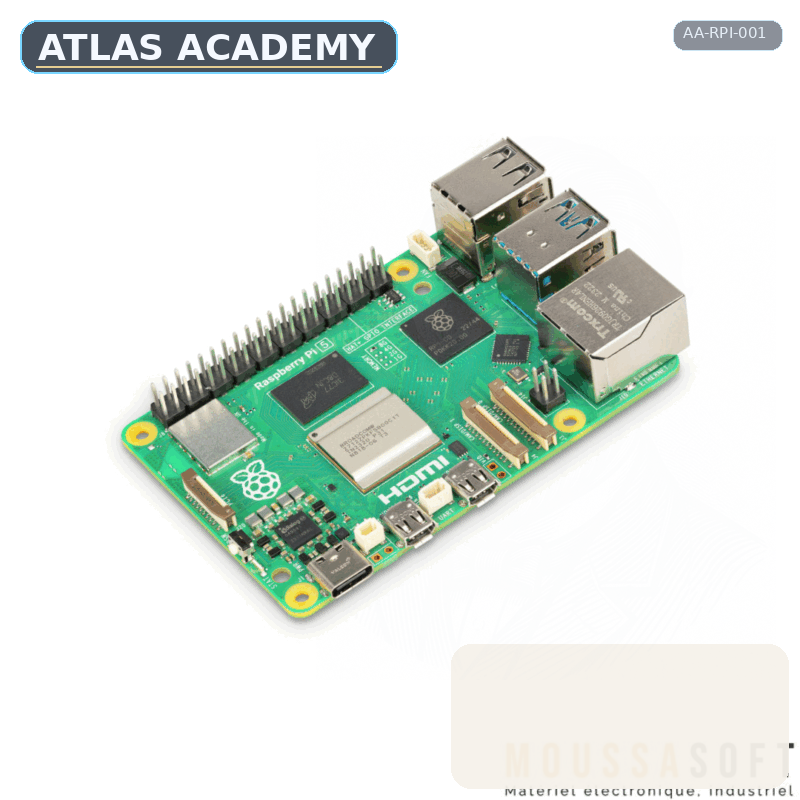 Brand-free studio visualization of Raspberry Pi 5