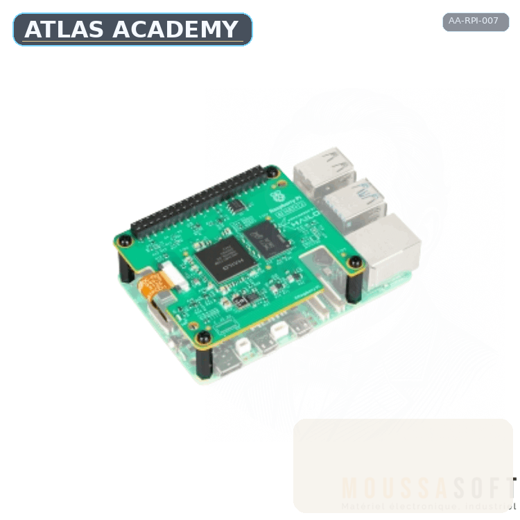 Brand-free studio visualization of Raspberry Pi AI HAT+