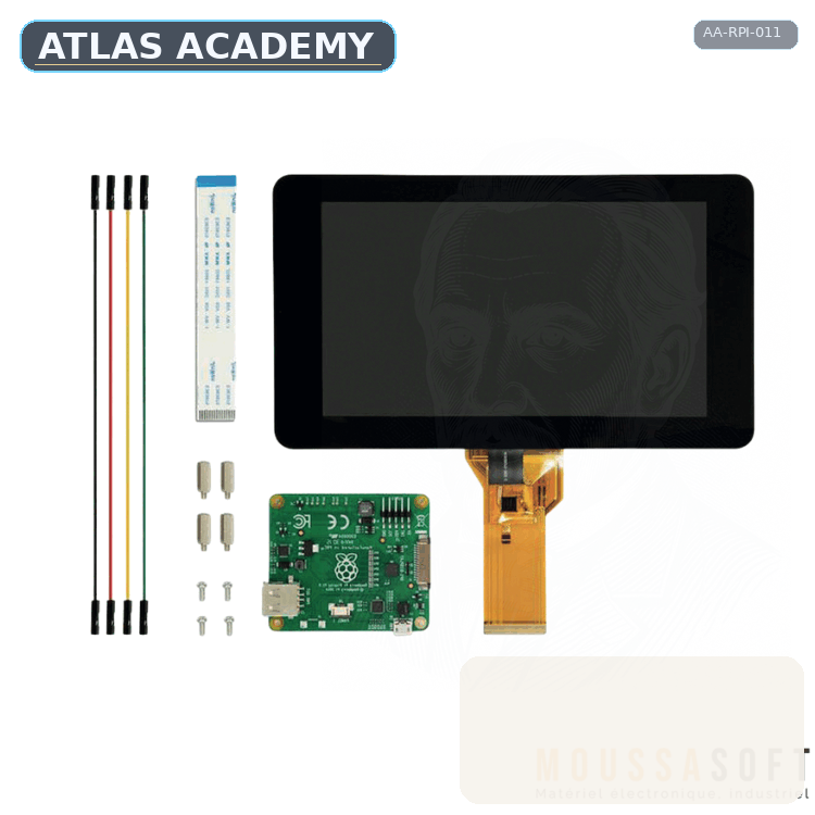 Brand-free studio visualization of Raspberry Pi 7-inch Touch Display