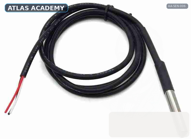 Brand-free studio visualization of DS18B20 Waterproof Temperature Probe