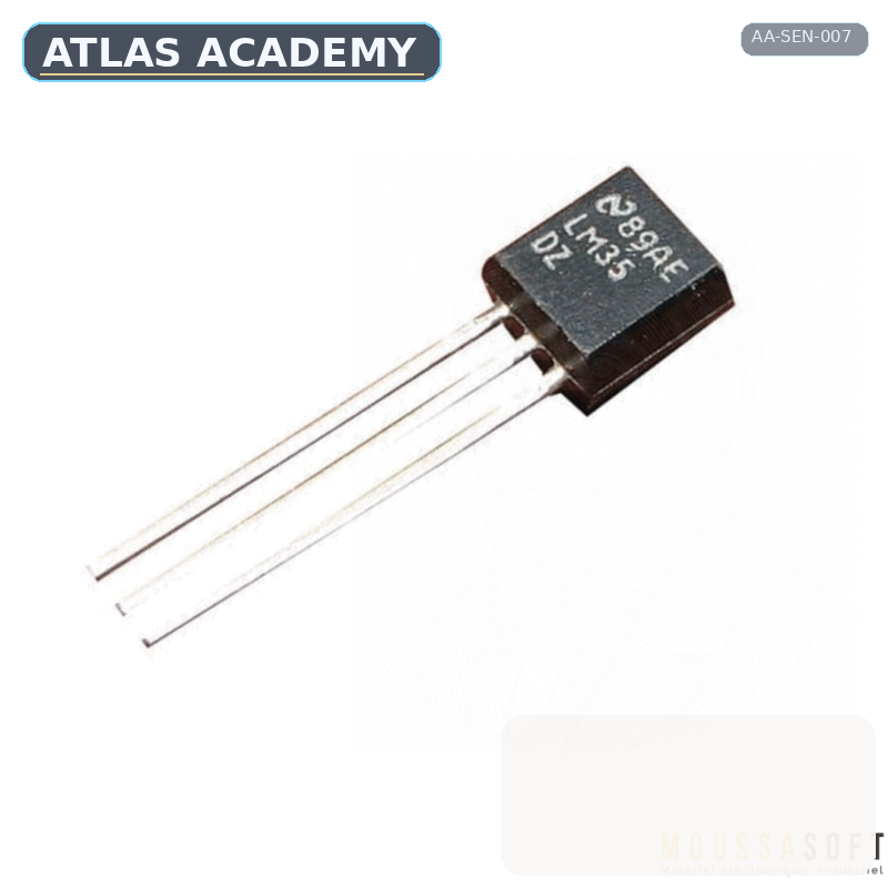 Brand-free studio visualization of LM35 Analog Temperature Sensor