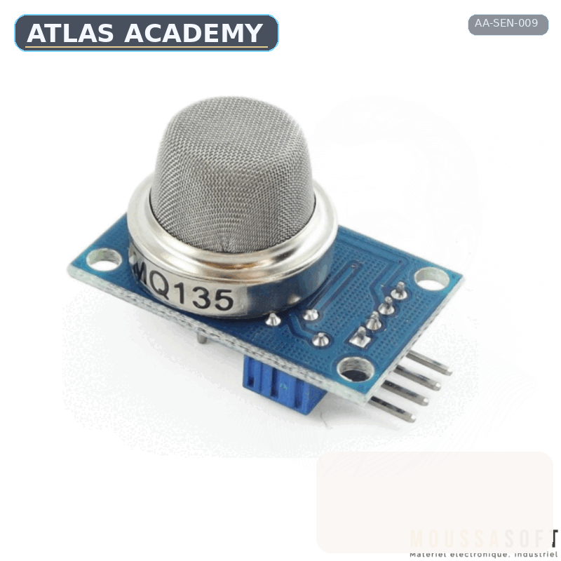 Brand-free studio visualization of MQ-135 Air-Quality Sensor