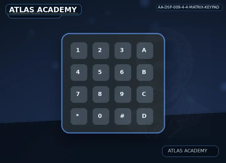 Brand-free studio visualization of 4×4 Matrix Keypad