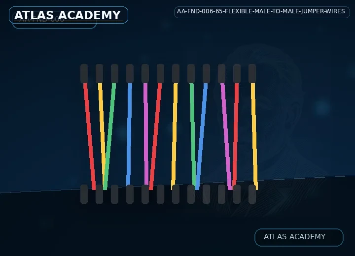 Brand-free studio visualization of 65 Flexible Male-to-Male Jumper Wires