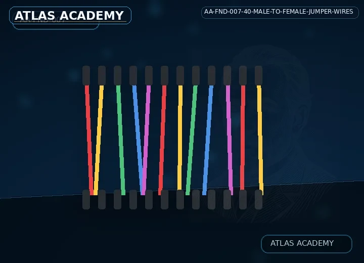 Brand-free studio visualization of 40 Male-to-Female Jumper Wires