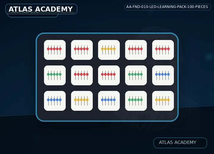 Brand-free studio visualization of LED Learning Pack — 100 Pieces