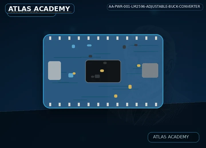 Brand-free studio visualization of LM2596 Adjustable Buck Converter
