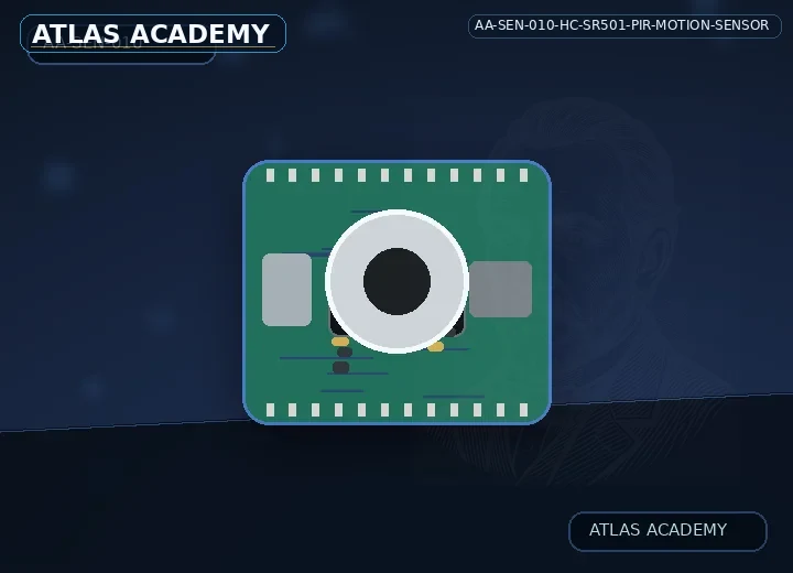 Brand-free studio visualization of HC-SR501 PIR Motion Sensor